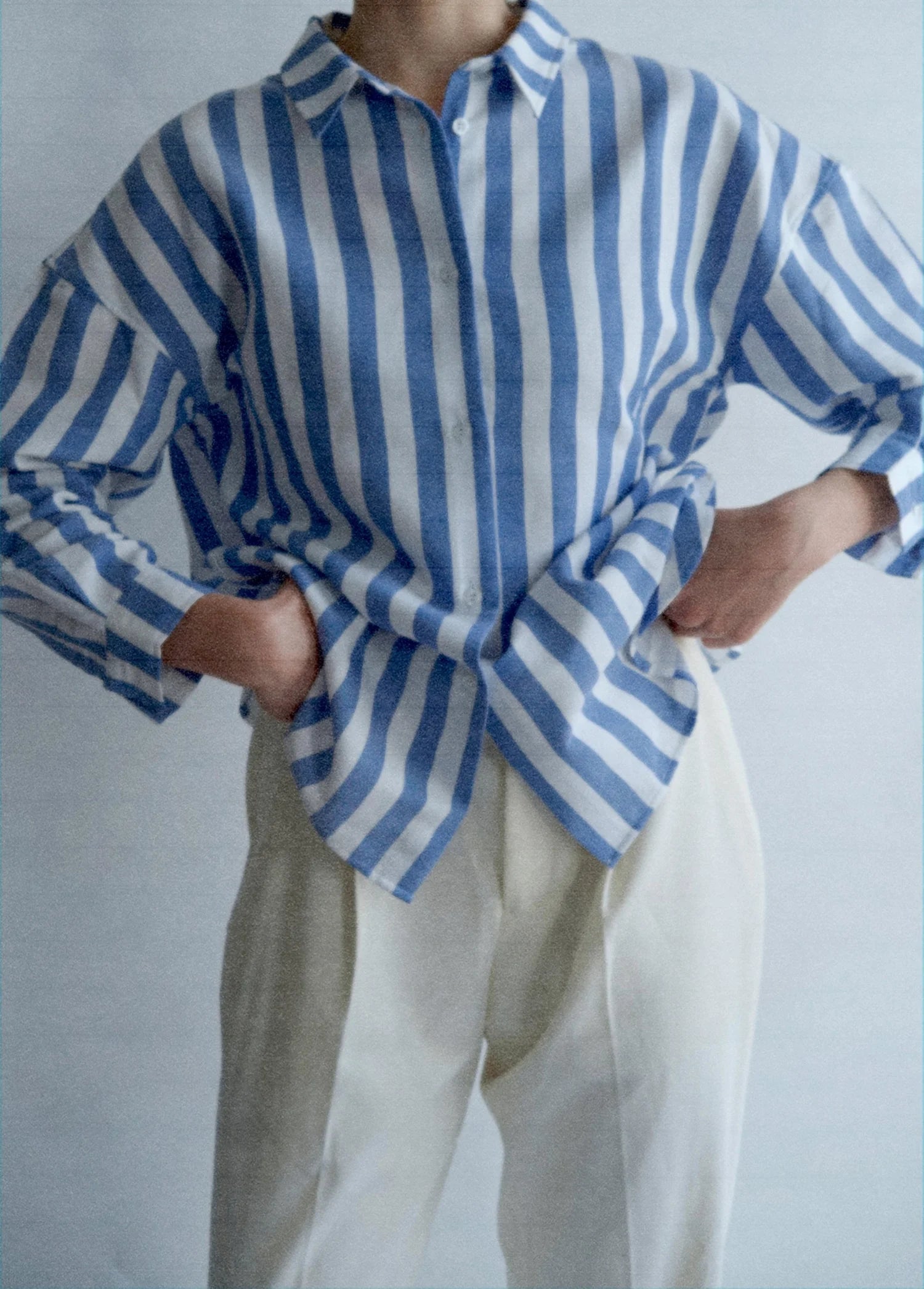 fig. 4: The Shirt in Blue & White Pool Stripes
