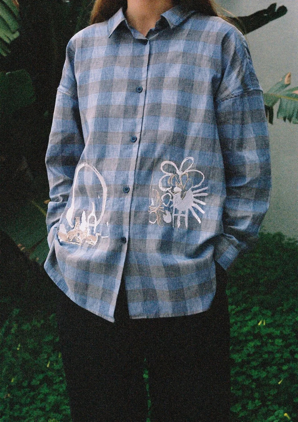fig. x Paule Josephe: Azur Checks Shirt with Still Life and Flora